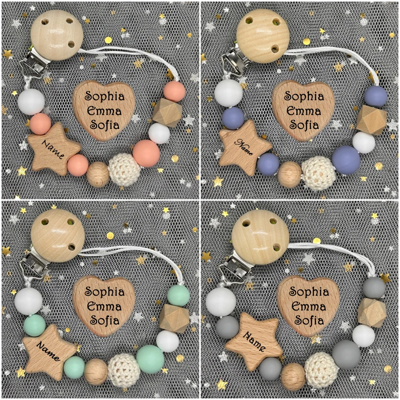 Baby Pacifier Clip - Klip Rantai Empeng Bayi Kayu Beech