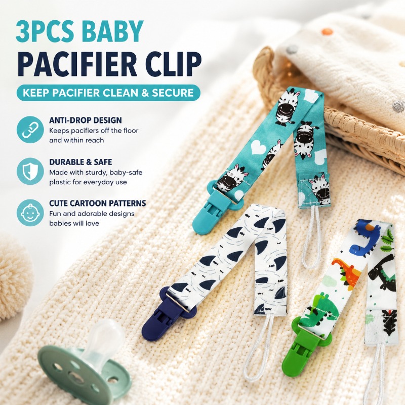 Baby Pacifier Clip - 3 Buah Klip Dot Bayi dengan