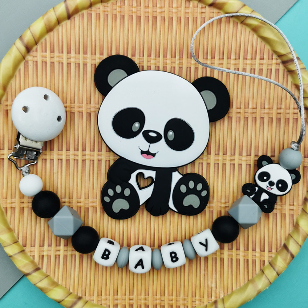Baby Pacifier Clip - Klip Rantai Empeng Silikon Panda Nama