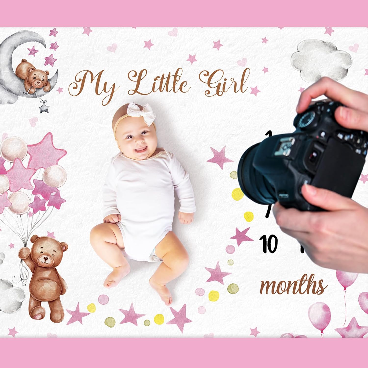 Baby Swaddle Blanket - Selimut Fotografi Tonggak Pertumbuhan Bayi Bulanan