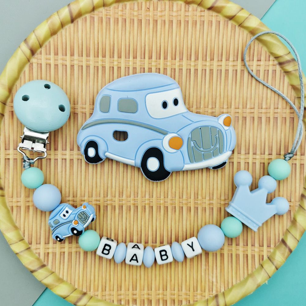 Baby Pacifier Clip - Kustom Bahasa Inggris Rusia Nama Huruf