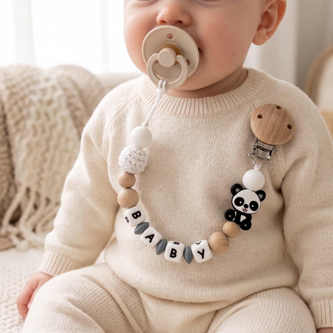 Baby Pacifier Clip - Penjepit Empeng Bayi dengan Nama Kustom,