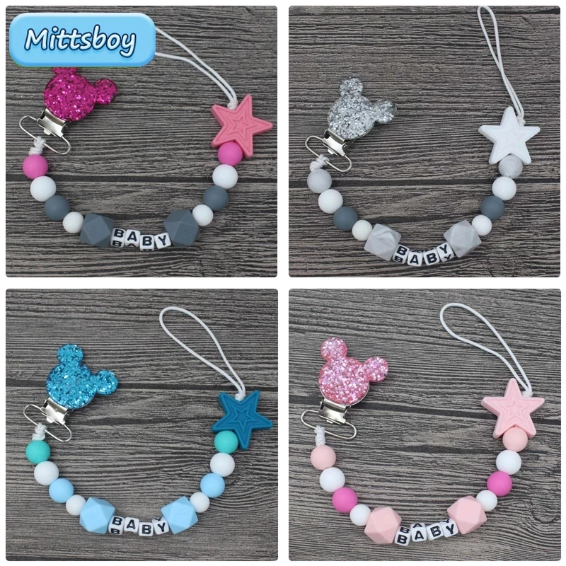 Baby Pacifier Clip - Gelang gigitan bayi nama pribadi baru,