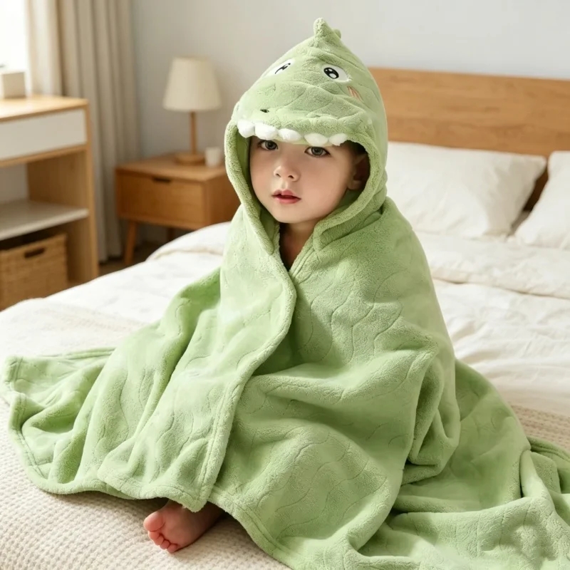 Baby Swaddle Blanket - Jubah Mandi Bayi Katun Penyerap Tebal