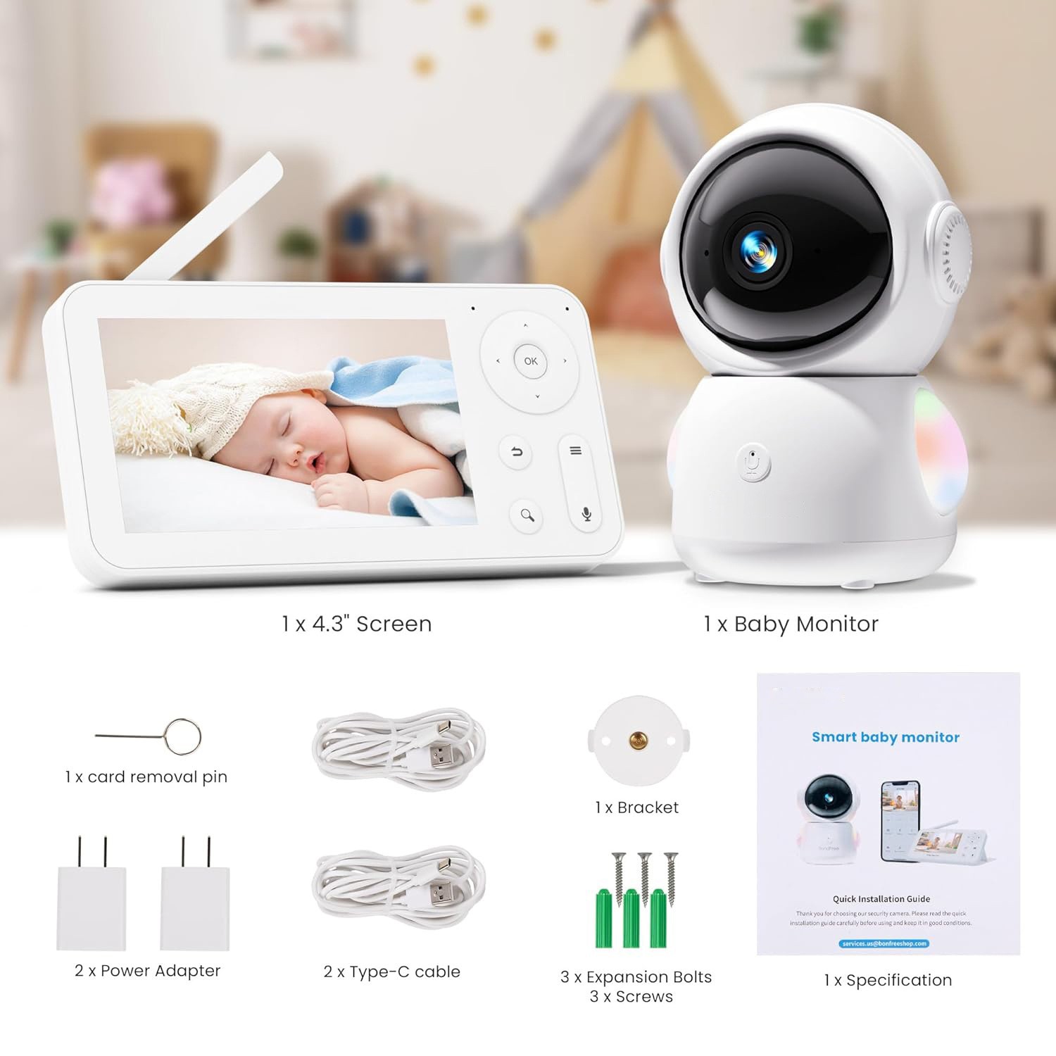 Layar 4.3 Inci 2MP 1080P Inter - Wireless Baby Monitor ulasan dan harga