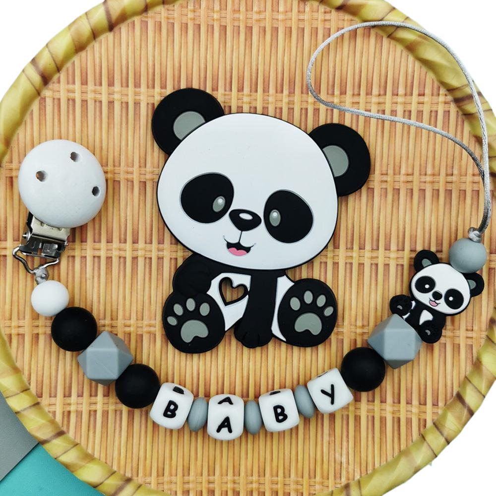 Panda Disesuaikan Nama Huruf S - Baby Pacifier Clip ulasan dan harga