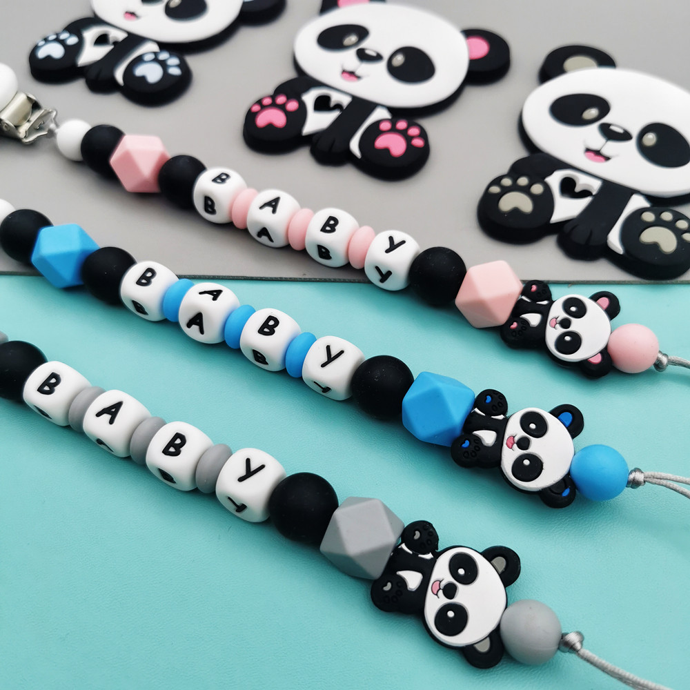 Panda Disesuaikan Nama Huruf S - Baby Pacifier Clip ulasan dan harga