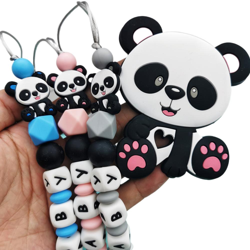 Panda Disesuaikan Nama Huruf S - Baby Pacifier Clip ulasan dan harga